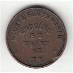 Lot of 2 NY, NY Civil War Tokens.