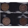 Image 1 : Lot of 4 USA Civil War era Indian Head Pennies.