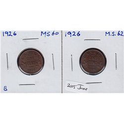 Lot of Two 1926 One Cents.