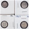 Image 2 : Lot of 4 Five Cent Silvers.