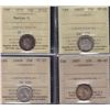 Image 1 : Lot of 4 ICCS Graded Ten Cents.
