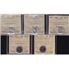 Image 1 : Lot of 5 ICCS Graded Ten Cents.