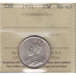 1931 Twenty Five Cent.