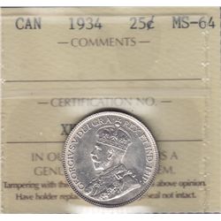 1934 Twenty Five Cent.
