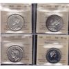 Image 1 : Lot of 4 ICCS Graded Fifty Cents.