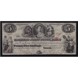 1849 Farmer's Joint Stock Bank $5.