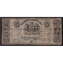 1837 Banque De Ottawa $5.