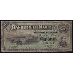 1889 Banque Ville-Marie $5.