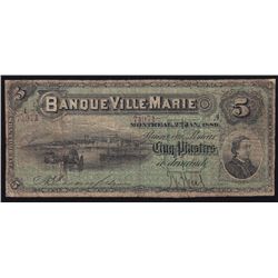 1889 Banque Ville-Marie $5.