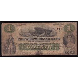 1861 Westmorland Bank of New Brunswick $1.