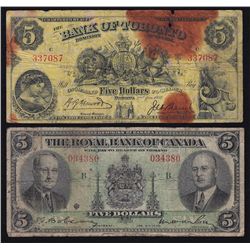 Lot of 2 Chartered Banknotes.