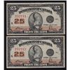 Image 1 : 1923 Dominion of Canada 25 Cents Consecutive Pair.