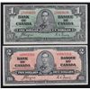 Image 1 : 1937 Bank of Canada $1 - $100 Set.