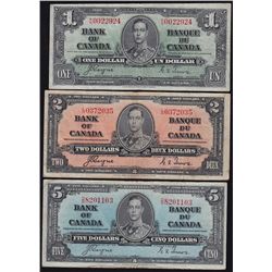 1937 Bank of Canada $1 - $100 Set.