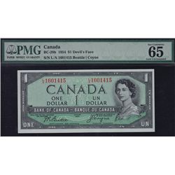 1954 Bank of Canada $1 Devil's Face Consecutive Pair.