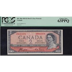 1954 Bank of Canada Devil's Face $2.