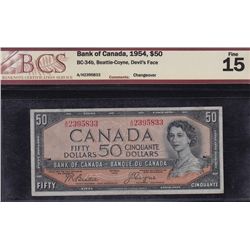 1954 Bank of Canada $50 Devil's Face.