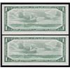 Image 2 : 1954 Bank of Canada $1 Consecutive Pair.