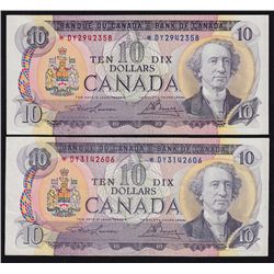 1971 Bank of Canada $10 Lot of Two.