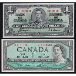Lot of Two Bank of Canada $1 Notes.
