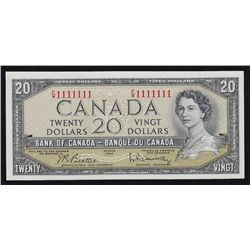 1954 Bank of Canada $20 Solid 1's.