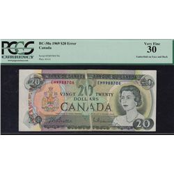 1969 Bank of Canada $20 Gutterfold.