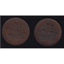 Lot of 2 PEI Colonial Tokens.