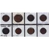 Image 1 : Lot of 8 Colonial Holed Tokens.