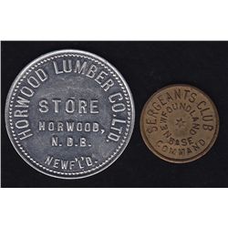 Lot of 2 Newfoundland Trade Tokens.