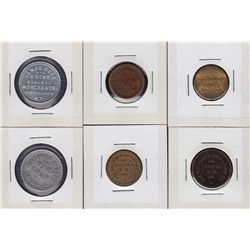 Lot of 6 Nova Scotia Trade Tokens.