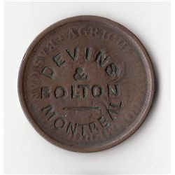 Lot of 2 Devins & Bolton Countermarked Canadian Tokens.