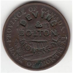 Lot of 2 Devins & Bolton Countermarked Canadian tokens.