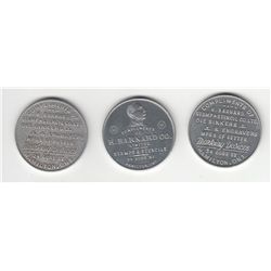 Lot of 3 H. Barnard Advertising Medals.