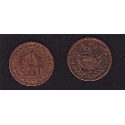 Lot of 2 Civil War Tokens.