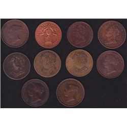 Lot of 10 Colonial Tokens