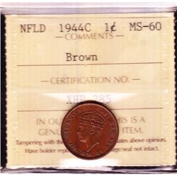 1944C Newfoundland One Cent