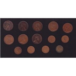 Lot of 14 Newfoundland One Cents