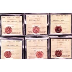 Lot of 6 ICCS Graded One Cents