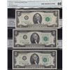 Image 2 : Lot of 10 Modern US CGA Graded GEM $1 & $2 Banknotes.