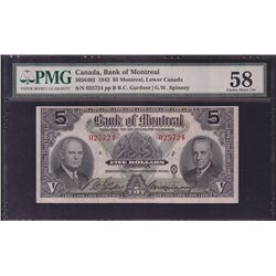 1942 Bank of Montreal $5