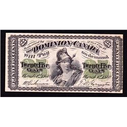 1870 Dominion of Canada Twenty Five Cent