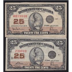Lot of 2 Dominion of Canada Twenty Five Cents