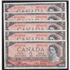 Lot of 5 1954 Bank of Canada $2 Devil's Face
