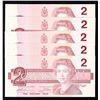 Image 2 : Lot of 5 Consecutive 1986 Bank of Canada $2 Replacement Notes
