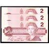 Image 2 : Lot of 3 Consecutive 1986 Bank of Canada $2 Replacement Notes