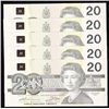 Image 2 : Lot of 5 Consecutive 1991 Bank of Canada $20 Replacement Notes
