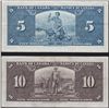 Image 2 : Lot of 2 Bank of Canada $5 & $10