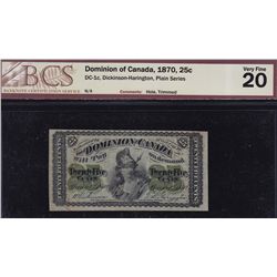 1870 Dominion of Canada Twenty Five Cent