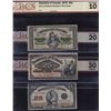 Image 1 : Set of 3 Dominion of Canada Twenty Five Cents