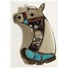Image 1 : Old Pawn Zuni Multi-Stone Inlay Horse Sterling Silver Pin